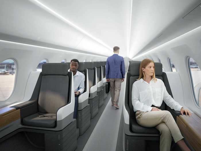 Just like the Concorde, it will be filled with premium seating as renderings show the aircraft in a 1-1 configuration.