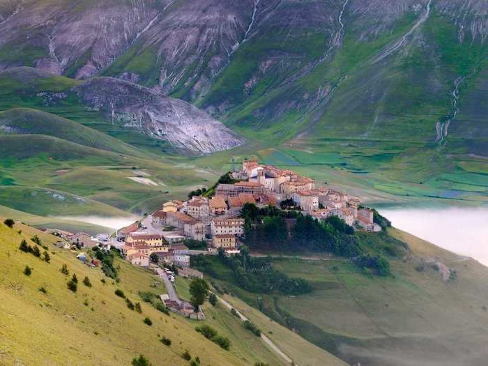 The fairy-tale village of Castelluccio is home to a few hotels, restaurants, and shops.