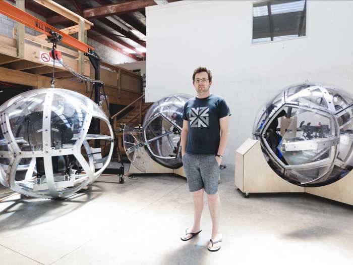 The sphere, which has been compared to a "human-sized hamster ball," is 5.9 feet in diameter, needing just a 6.5 square foot area.
