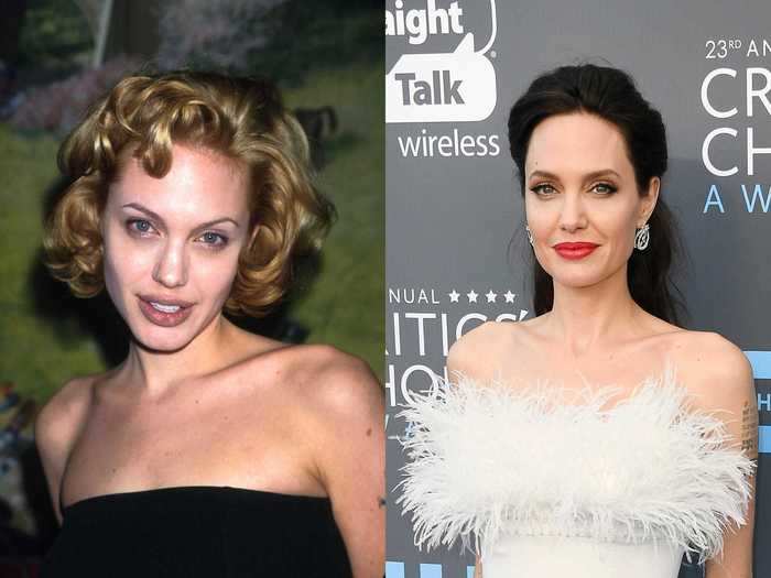 Angelina Jolie has had dark hair for most of her film career but was born blonde.