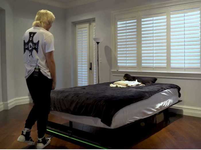 Randumb said he has the master bedroom, which he shares with his dog, Ash.