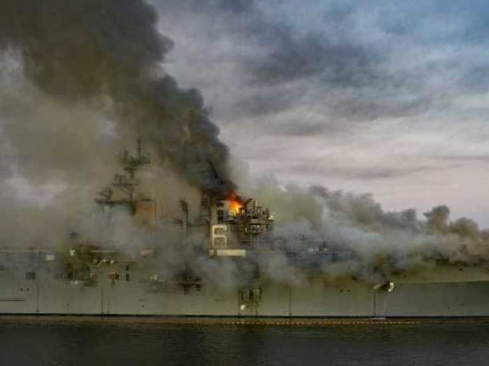 The fight to get the fire under control continued into the evening, as the ship continued to burn. Images from the scene appeared to show the fire burning in the superstructure after tearing through the lower levels of the ship.