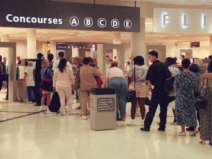 Passengers used to be able to bring family and friends to the gate to see them off.