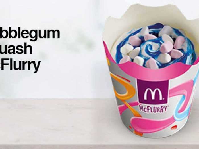 Bubblegum Squash McFlurry is now discontinued but used to be found on which country