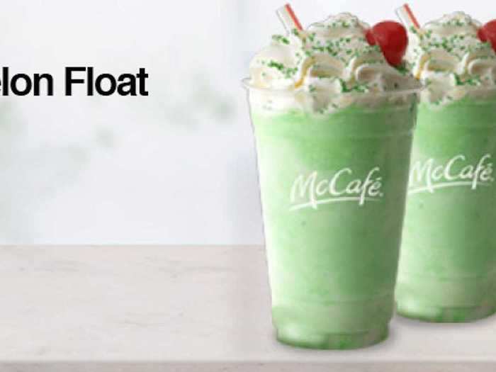 Melon Floats are found on McDonald