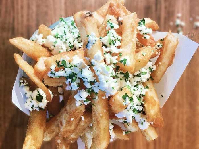 NEVADA: Meráki Greek Grill in Las Vegas stays true to its Mediterranean roots with these loaded fries covered in feta cheese.