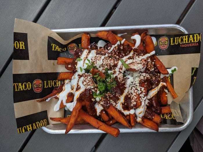 KENTUCKY: Taco Luchador is famous for its french fries covered in fresh mole sauce and sweet potato fries served with caramelized pineapple salsa.