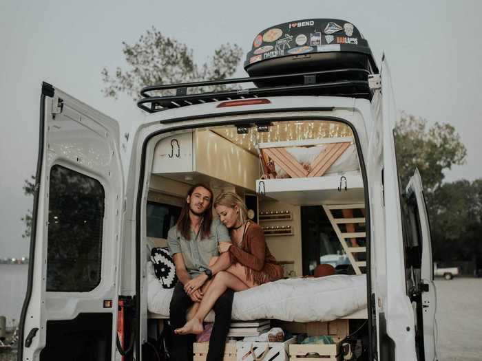 And they also built a rooftop patio into the van as well for additional outdoor space.