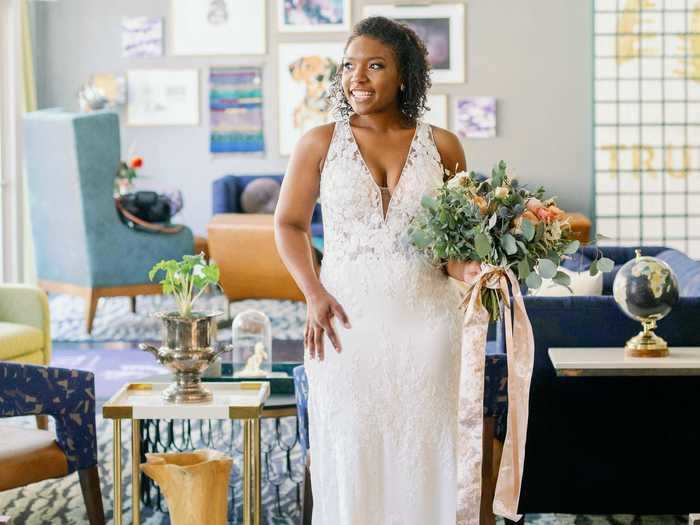 Kiaya got her alterations done locally in South Carolina rather than at Kleinfeld in New York.