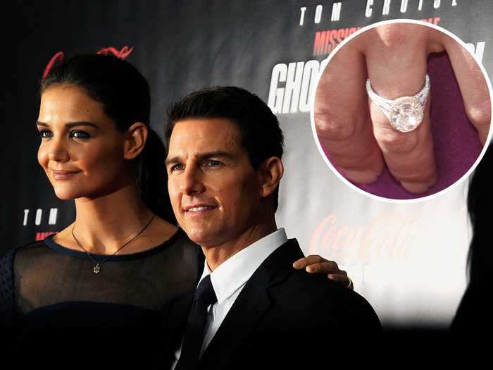 Diamonds are forever but marriages are not, as Katie Holmes could probably tell you. Her ex-husband, Tom Cruise, got down on one knee with this stunning 5-carat rock.