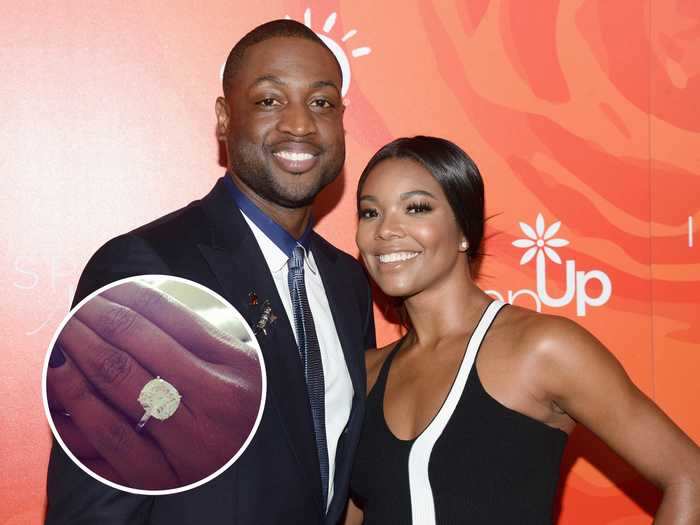 Gabrielle Union said yes to former NBA star Dwyane Wade and the 8.5-carat, cushion-cut diamond he chose for her.