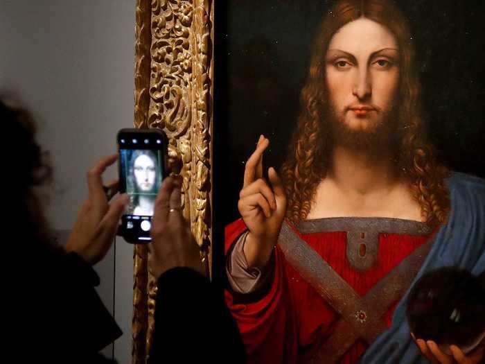 A painting attributed to Leonardo da Vinci, "Salvator Mundi," sold in 2017 for $450.3 million.