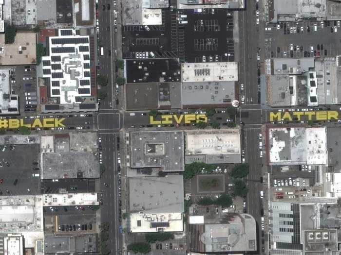 In Oakland, California, a giant Black Lives Matter mural was painted in the downtown area.