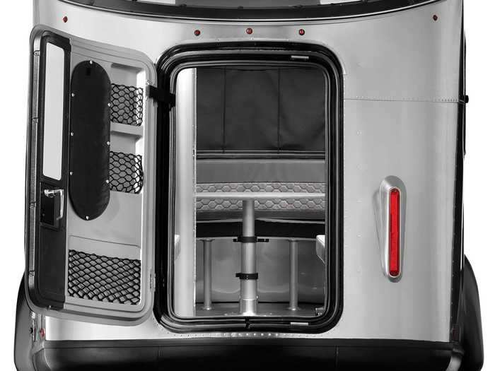 Basecamp 20 also has a rear hatch that serves as a second access point into the trailer through the garage/bed area.