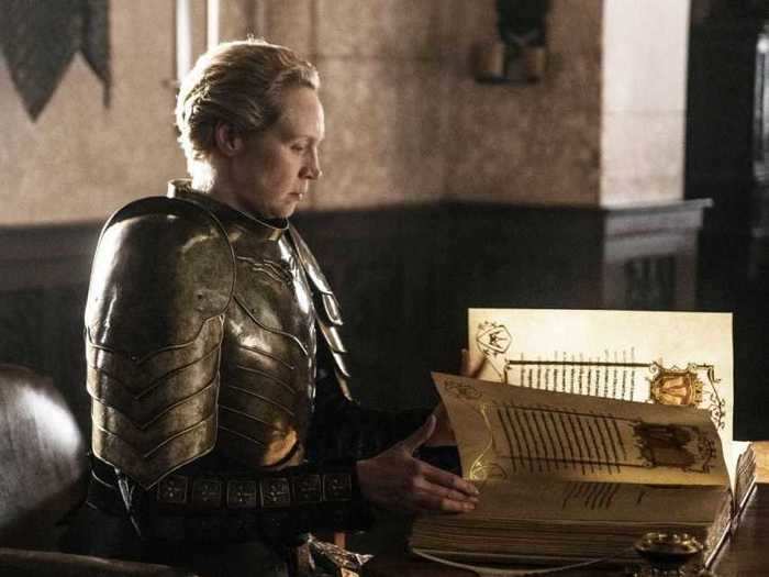 What was significant about the score playing during the series finale scene when Brienne filled out Jaime