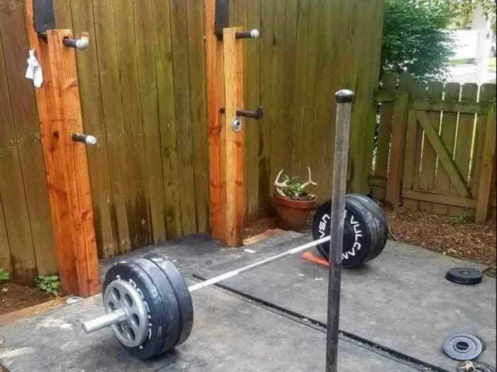 This DIY rack was custom-designed and built when other equipment was sold out.