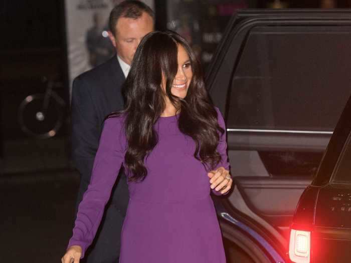 She rewore a $49 purple Aritzia dress from her maternity wardrobe in October 2019.