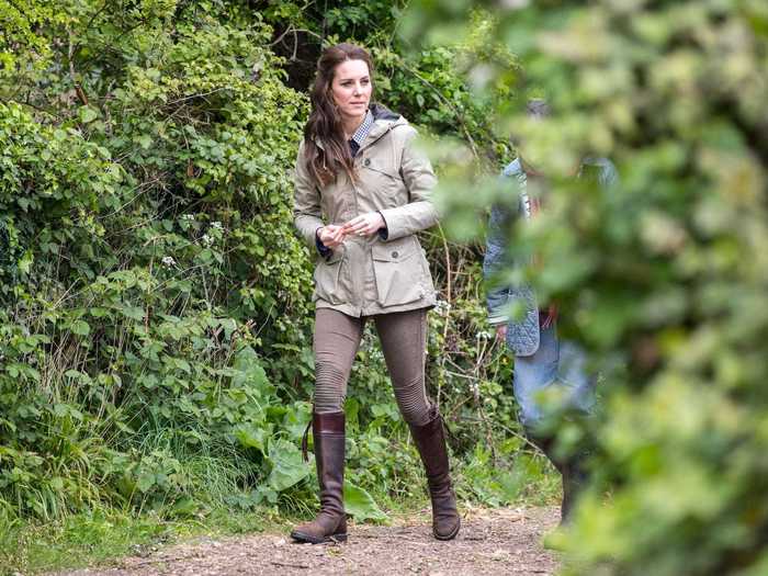 She visited a farm in rural England wearing sensible $50 pants from Zara.