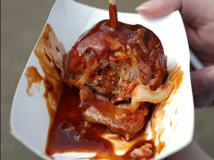 ... or the Bacon Ball on a Stick, which can be found at the Iowa State Fair.