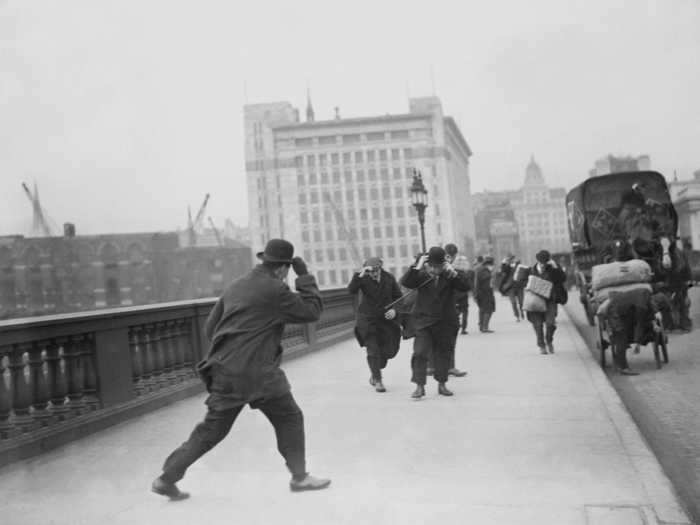 Even the pedestrian bridges got crowded.