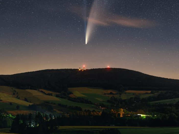 Comet NEOWISE seen shining above the Czech Republic