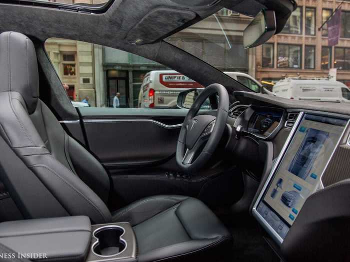 The interior of the Model S isn