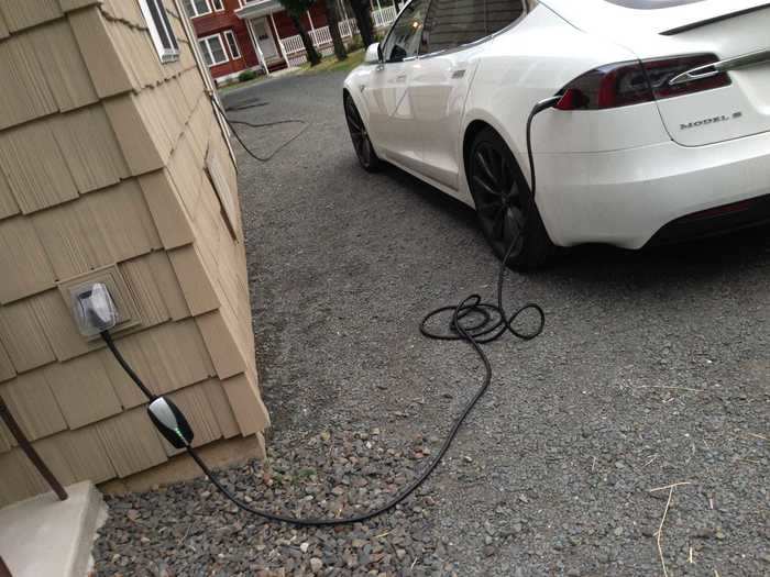 And in a pinch, an owner can use their Tesla-supplied cable to plug into 240-volt of 110/20-volt power. The latter is really slow, however: around one mile of range per hour.