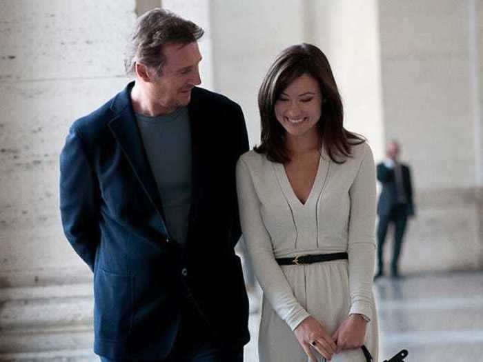 Liam Neeson and Olivia Wilde starred as on-again, off-again lovers in "Third Person" (2014).