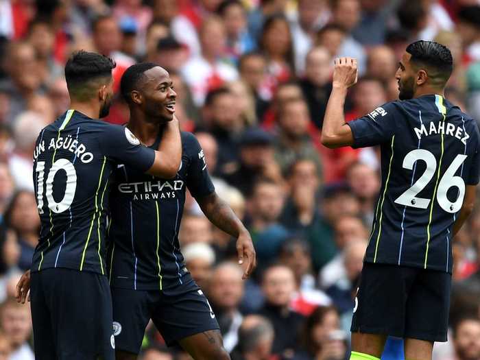 6. Manchester City – Raheem Sterling, Sergio Aguero, Riyad Mahrez