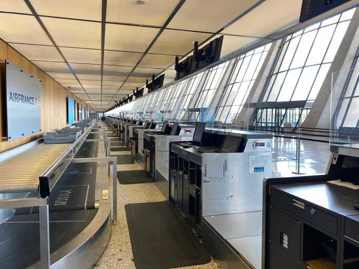 The airport was crippled by this pandemic as it lost nearly all of its international flights on foreign airlines. The check-in area was a ghost town at a time of day when it should be packed for the evening transatlantic departures.