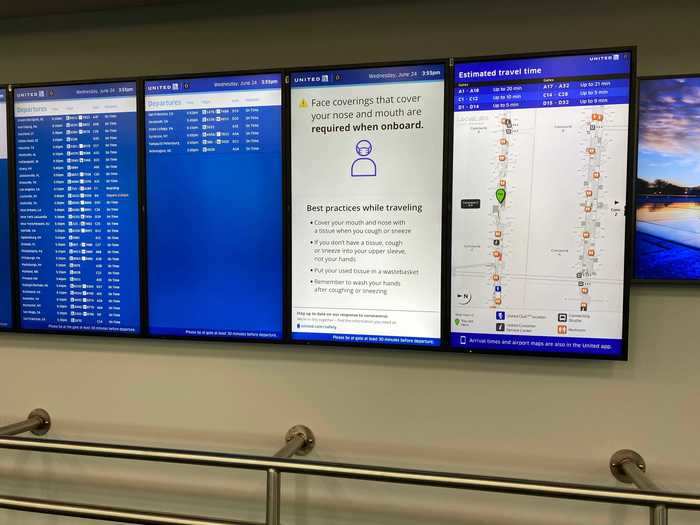 The airport experience was completely opposite in Washington compared to Orlando with social distancing reminders lining the jetway, spread throughout the terminal, and on nearly every informational display.