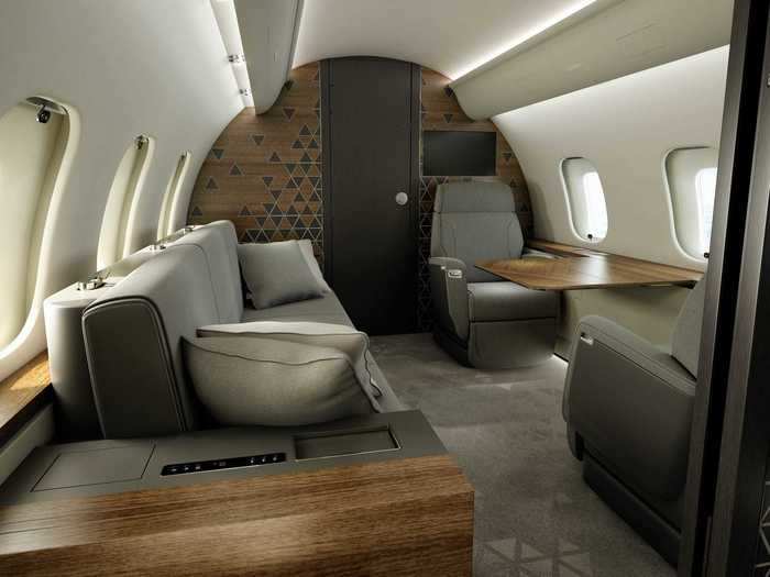 The "executive" style is another option for the private suite that includes a couch opposite another seat pair.