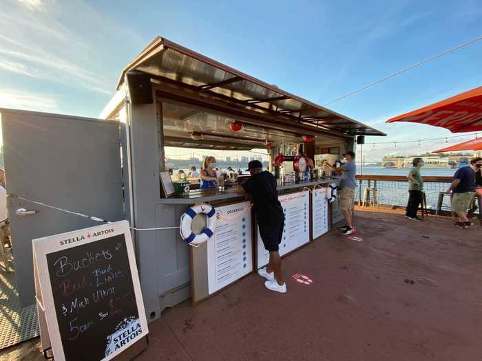 After wrapping up the meal, we took a walk around the miniature aircraft carrier. There was additional seating behind the bar for those who wanted to enjoy the views of New Jersey.