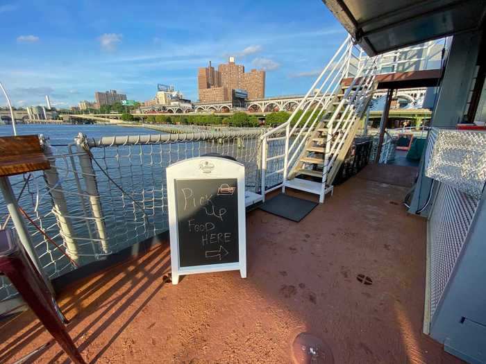 Instead of table service, patrons were given a buzzer for food orders and picked them up at a window in the back of the ship.