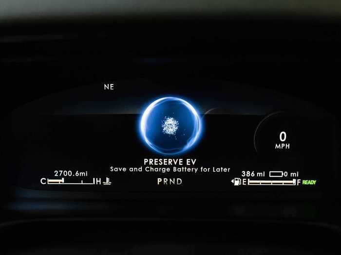 The gauge cluster is all digital and features little animations when you switch drive modes.