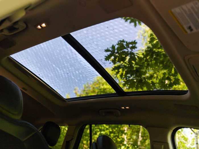 The gigantic moonroof extends all the way to the middle row and lets in a lot of light.