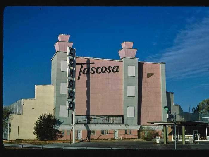 20. Tascosa Drive-In Theater in Amarillo, Texas, photographed in 1977.