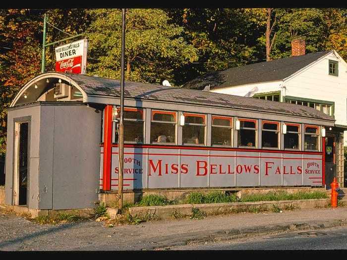 13. Miss Bellows Falls Diner in Bellows Falls, Vermont, photographed in 1978.