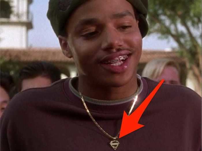 Murray wears a Superman necklace in his first scene.