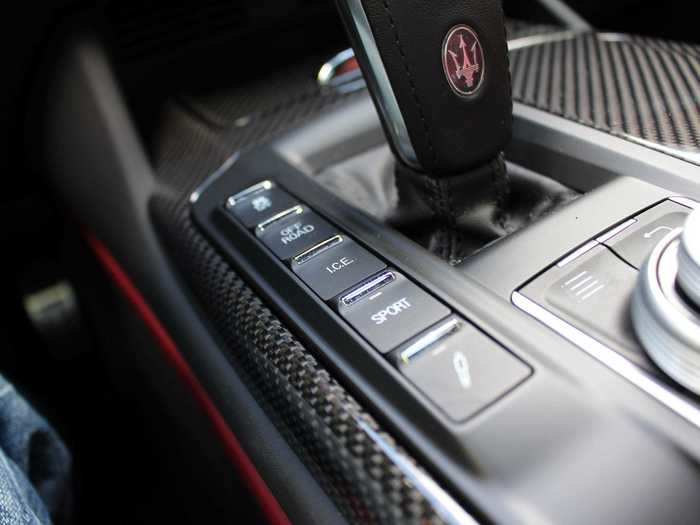 The drive mode selector is easy to find on the center console.