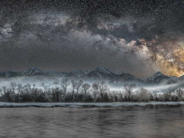 Jake Mosher, from the US, captured this incredible image of the night sky over Yellowstone National Park.