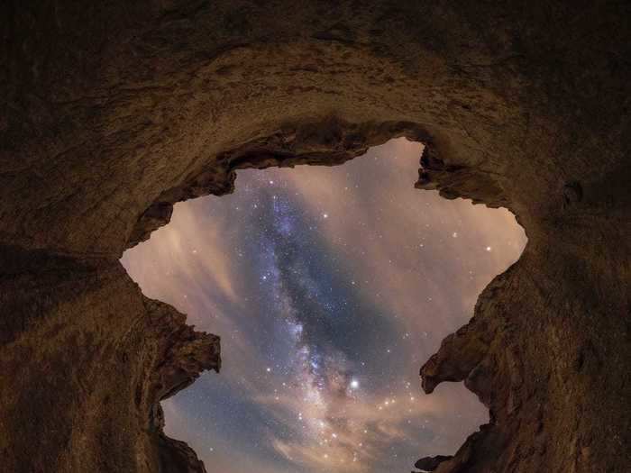 Mohammad Sadegh Hayati, from Iran, took this image of himself in front of the night sky.