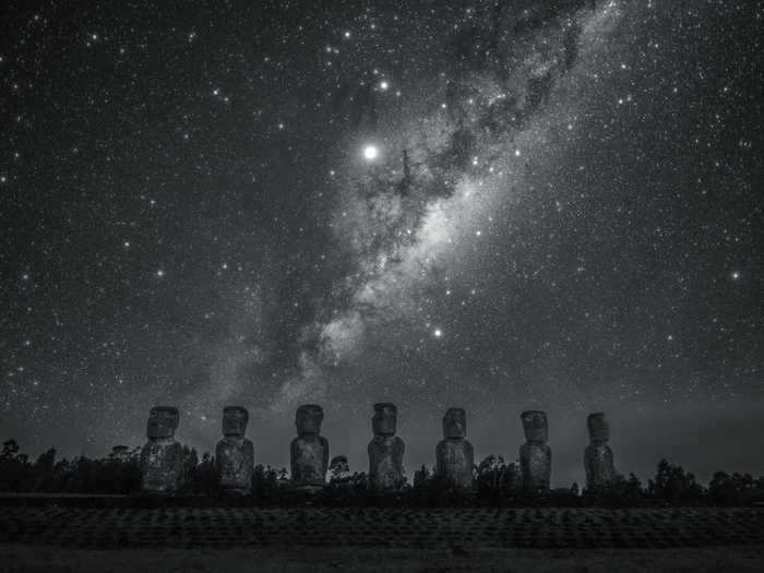 Dai Jianfeng, from China, captured this shot of the Milky Way above Easter Island.