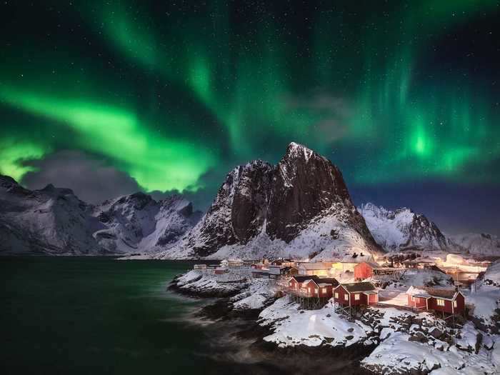 Andreas Ettl, from Germany, captured an aurora over Hamnøy, Norway.