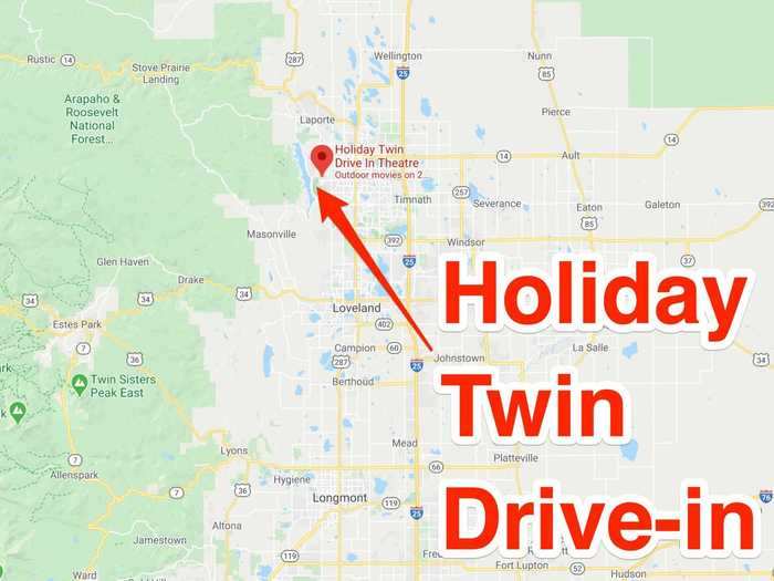 North of Denver, catch a movie at Holiday Twin Drive-in.