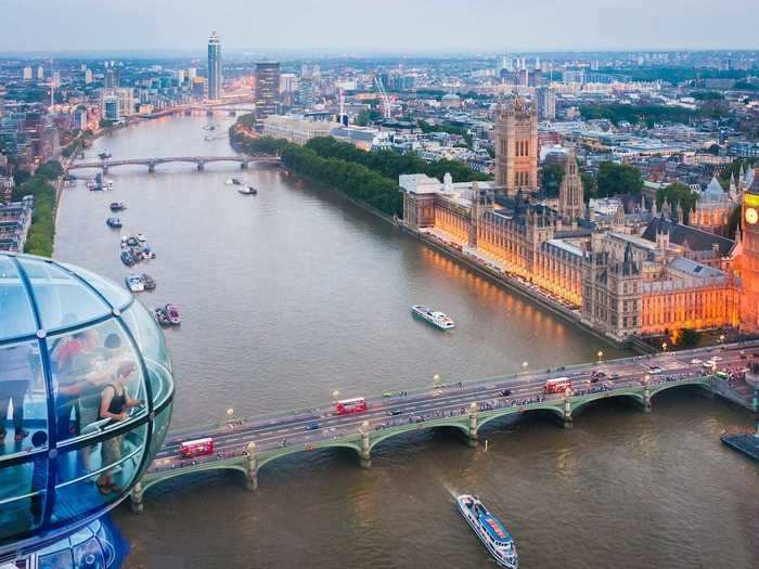 UK: View of the River Thames from the London Eye