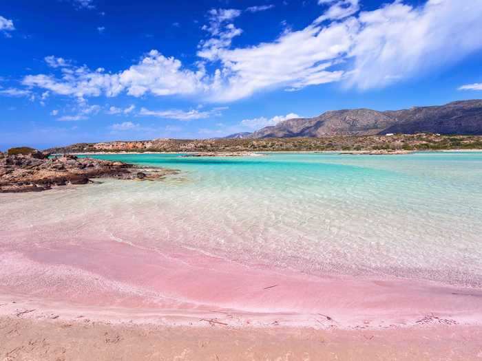 GREECE: Pink-sand beaches in Elafonissi, Crete