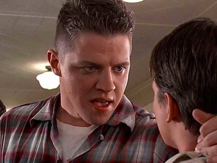 Thomas F. Wilson starred as bully Biff Tannen.