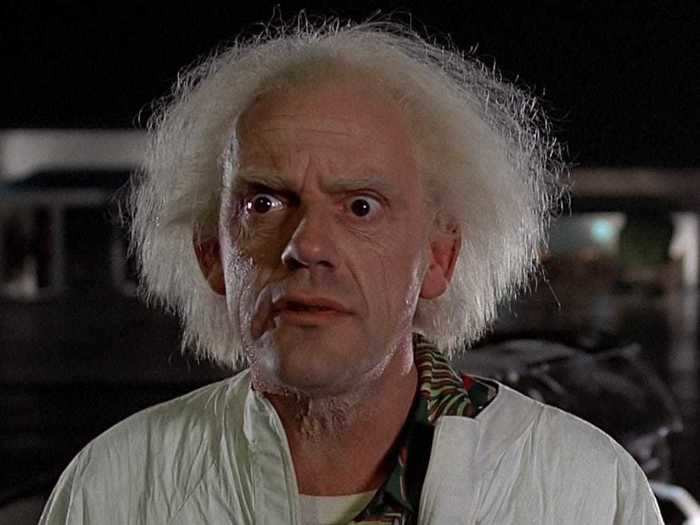 Christopher Lloyd played eccentric inventor Emmett "Doc" Brown.