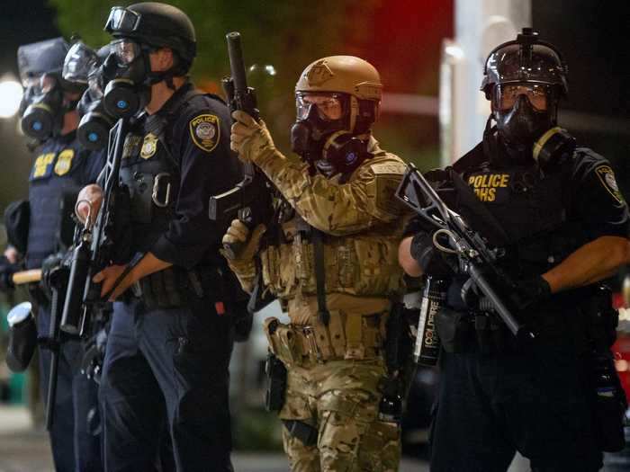 The officers were sent in at the recommendation of President Donald Trump, who issued an executive order allowing federal agents to be deployed to cities to protect monuments, statues, and federal property during demonstrations.